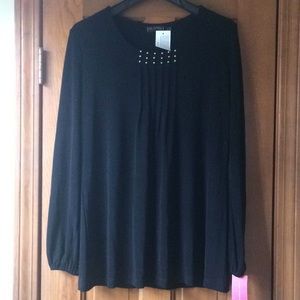 Black Studded Crew Neck Tunic  NWT